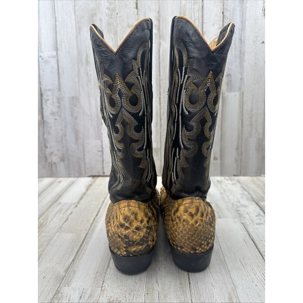 Los Altos Buttercup Python J-Toe Mens 7 EE Handmade Leather Exotic Cowboy Boots